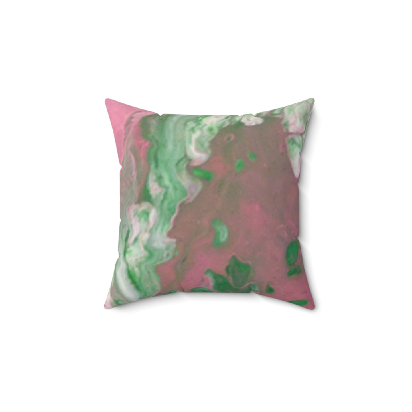 Pink & Green by Miel - Spun Polyester Square Pillow