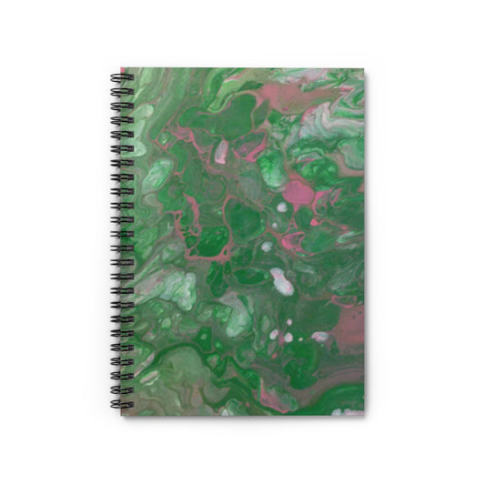 Pink & Green by Miel - Spiral Notebook - Ruled Line