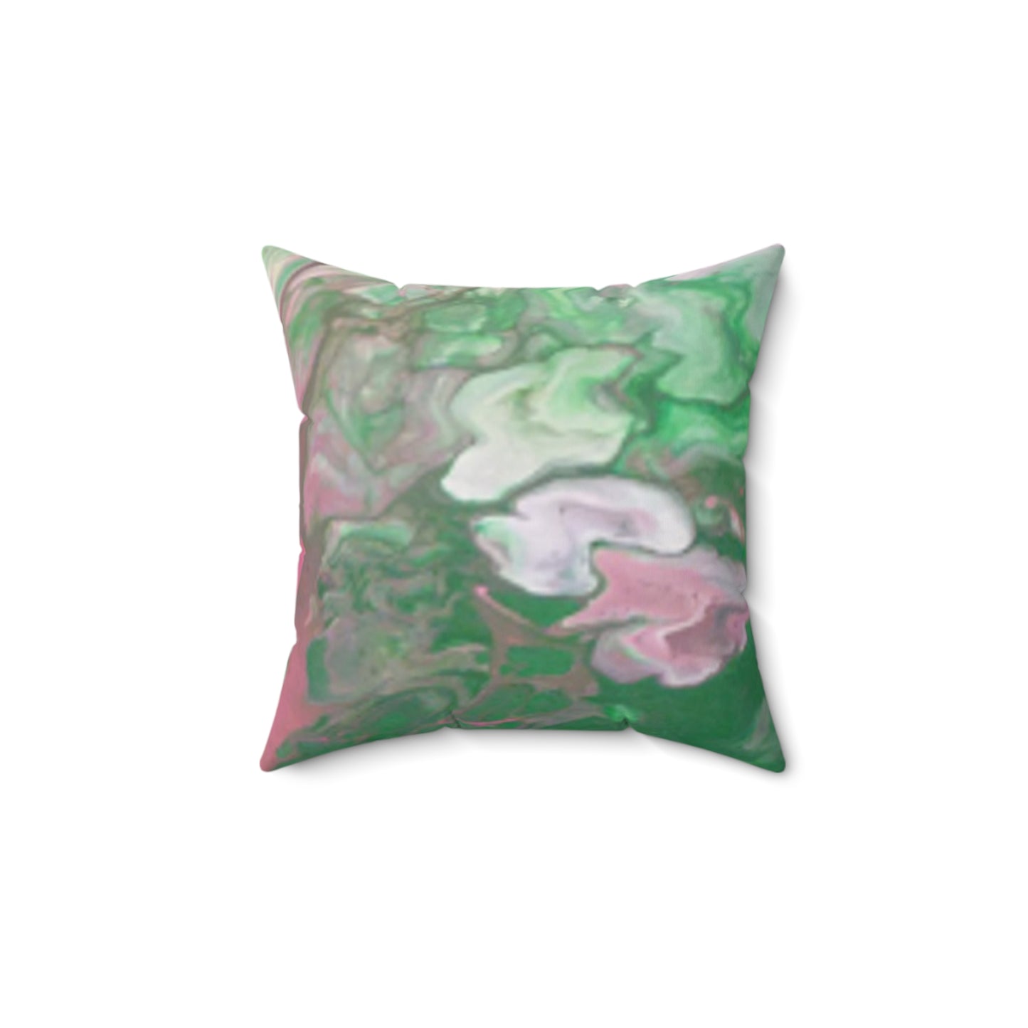 Pink & Green by Miel - Spun Polyester Square Pillow