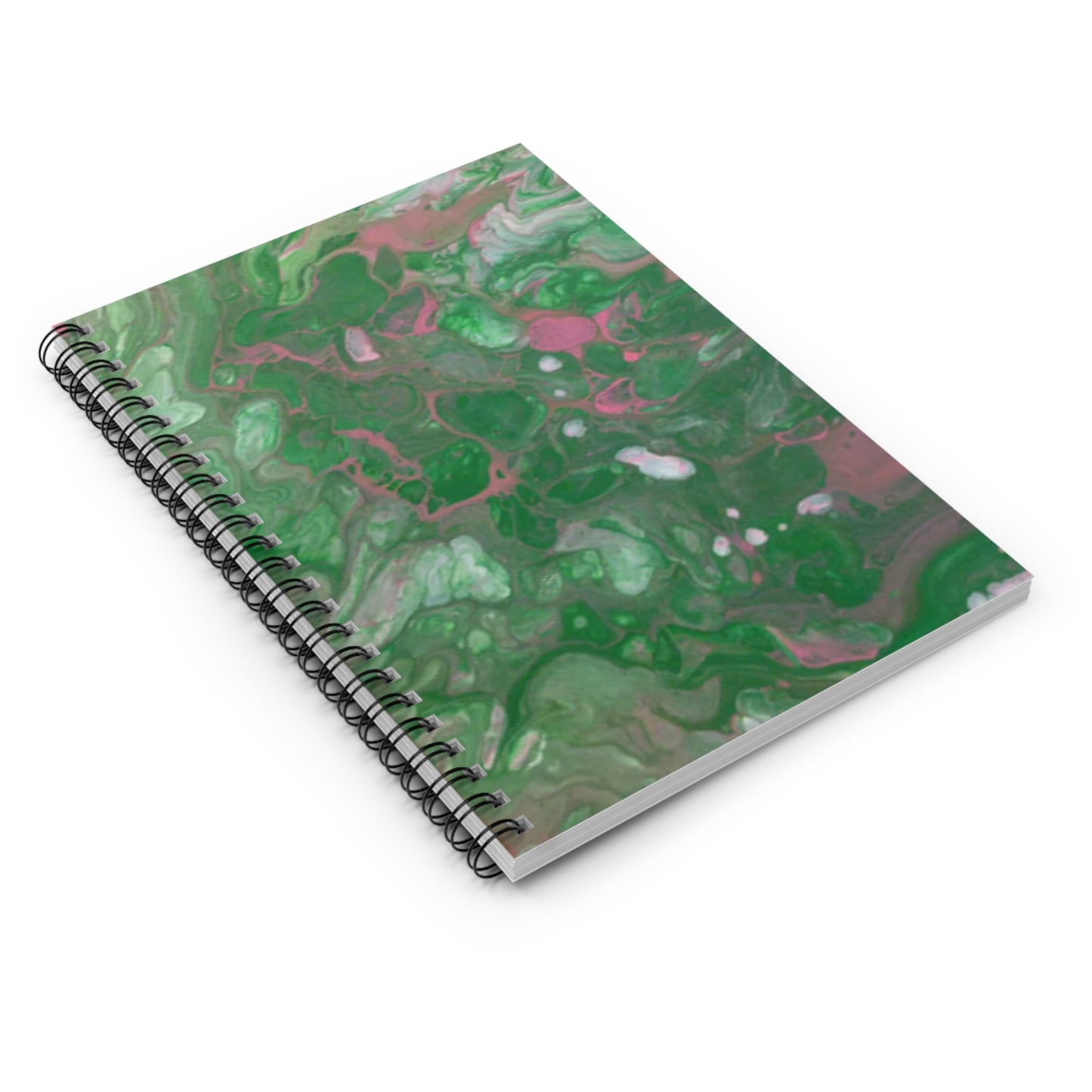 Pink & Green by Miel - Spiral Notebook - Ruled Line