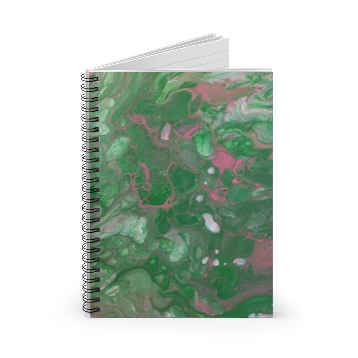 Pink & Green by Miel - Spiral Notebook - Ruled Line